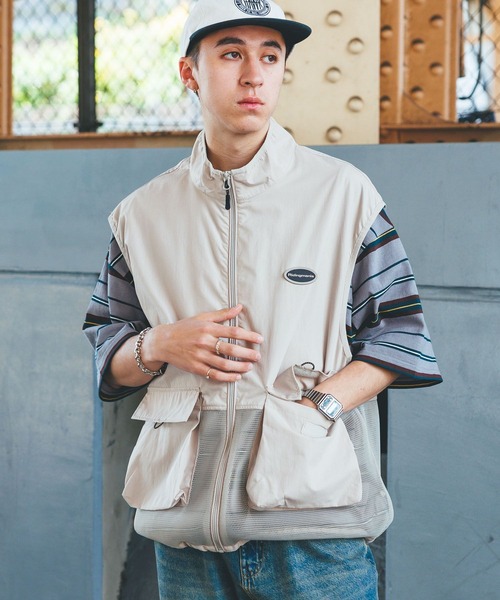 Ridingmania（ライディングマニア）の「【Ridingmania/ライディングマニア】 メッシュ/オーバーサイズミリタリーベスト（ベスト・メンズ・ブラック/グレー系その他・MEDIUM/LARGE）」の6枚目の写真