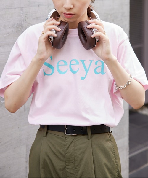 THE FINAL VIEW(ザファイナルビュー)の「【THE FINAL VIEW】seeya message logo print t-shirt unisex メッセージロゴプリントTシャツ 半袖T ユニセックス(Tシャツ/カットソー・レディース・ホワイト/ブラック/ライトピンク/グレー/グレイッシュブルー/ホワイト系その他2/ベージュ/ミント/ネイビー/ライトパープル・M/S/XL/L)」の10枚目の写真