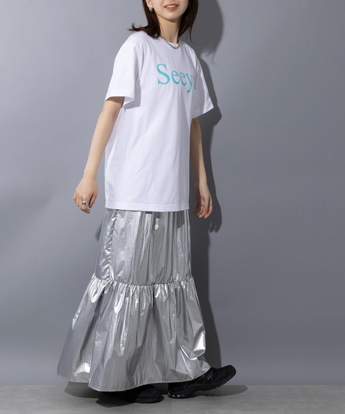 THE FINAL VIEW(ザファイナルビュー)の「【THE FINAL VIEW】seeya message logo print t-shirt unisex メッセージロゴプリントTシャツ 半袖T ユニセックス(Tシャツ/カットソー・レディース・ホワイト/ブラック/ライトピンク/グレー/グレイッシュブルー/ホワイト系その他2/ベージュ/ミント/ネイビー/ライトパープル・M/S/XL/L)」の18枚目の写真