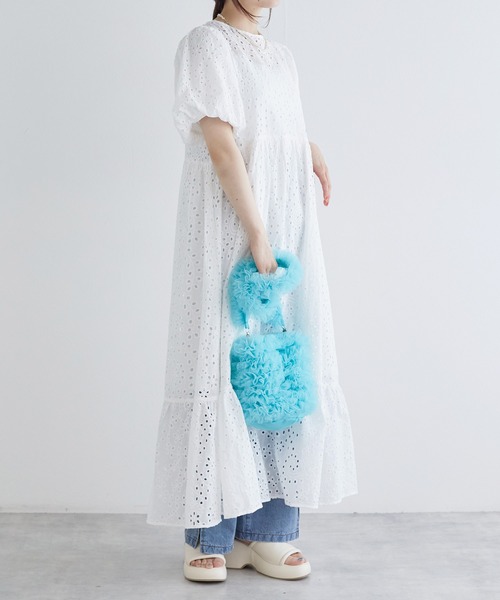 w closet(ダブルクローゼット)の「刺しゅうバックオープンワンピース(ワンピース・レディース・ブラック/ブルー/オフホワイト/オレンジ・FREE)」の5枚目の写真