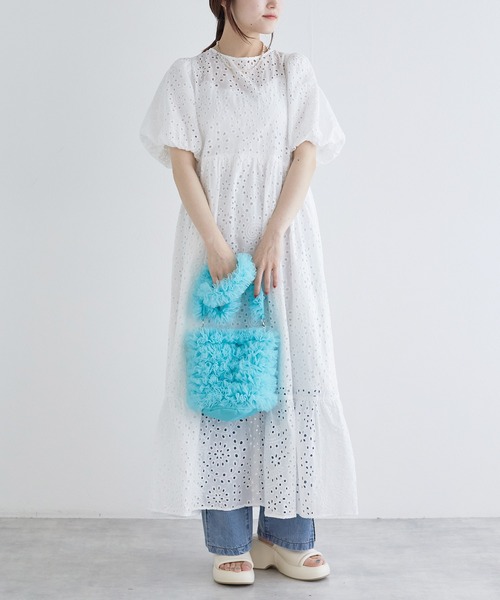 w closet(ダブルクローゼット)の「刺しゅうバックオープンワンピース(ワンピース・レディース・ブラック/ブルー/オフホワイト/オレンジ・FREE)」の12枚目の写真