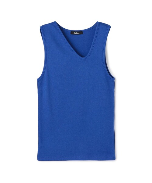 EDITION(エディション)の「コットンフライス アシンメトリータンクトップ(タンクトップ・レディース・ホワイト/ブラック/ブルー/ライトグリーン・36/34)」の1枚目の写真