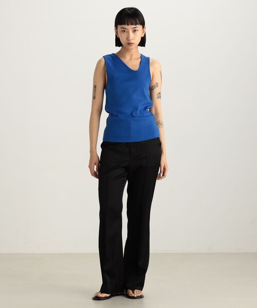 EDITION(エディション)の「コットンフライス アシンメトリータンクトップ(タンクトップ・レディース・ホワイト/ブラック/ブルー/ライトグリーン・36/34)」の5枚目の写真