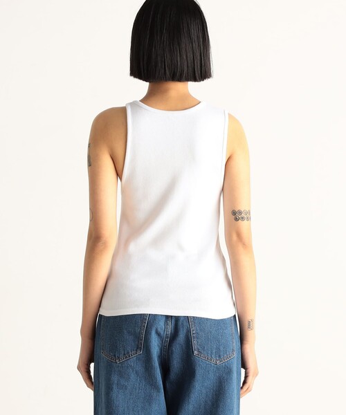 EDITION(エディション)の「コットンフライス アシンメトリータンクトップ(タンクトップ・レディース・ホワイト/ブラック/ブルー/ライトグリーン・36/34)」の9枚目の写真