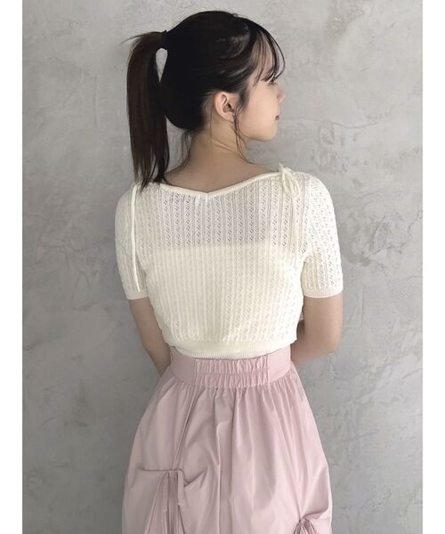 dazzlin(ダズリン)の「フロントリボンクロシェニットSET(ニット/セーター・レディース・レッド/オフホワイト/ライトグレー/チャコールグレー・FREE)」の16枚目の写真