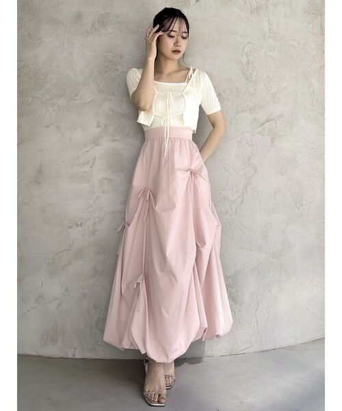 dazzlin(ダズリン)の「フロントリボンクロシェニットSET(ニット/セーター・レディース・レッド/オフホワイト/ライトグレー/チャコールグレー・FREE)」の19枚目の写真