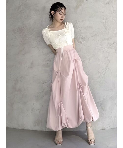 dazzlin(ダズリン)の「フロントリボンクロシェニットSET(ニット/セーター・レディース・レッド/オフホワイト/ライトグレー/チャコールグレー・FREE)」の21枚目の写真