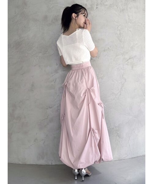 dazzlin(ダズリン)の「フロントリボンクロシェニットSET(ニット/セーター・レディース・レッド/オフホワイト/ライトグレー/チャコールグレー・FREE)」の22枚目の写真