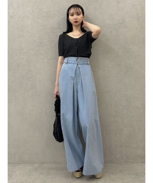 dazzlin(ダズリン)の「フロントリボンクロシェニットSET(ニット/セーター・レディース・レッド/オフホワイト/ライトグレー/チャコールグレー・FREE)」の12枚目の写真