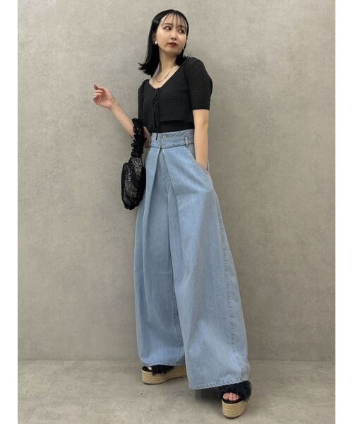 dazzlin(ダズリン)の「フロントリボンクロシェニットSET(ニット/セーター・レディース・レッド/オフホワイト/ライトグレー/チャコールグレー・FREE)」の14枚目の写真