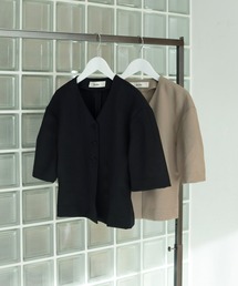 未使用✨anuke Vneck Compact Shirts ブラック free anuke 【SALE】anuke アンヌーク 即日発送 Vneck Compact Shirts
