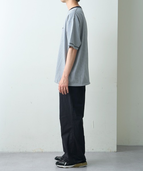 CIAOPANIC TYPY(チャオパニックティピー)の「ボーダー配色ステッチ半袖Tee(Tシャツ/カットソー・メンズ・グレー/オフホワイト/ブラウン/ネイビー・LARGE/MEDIUM)」の16枚目の写真