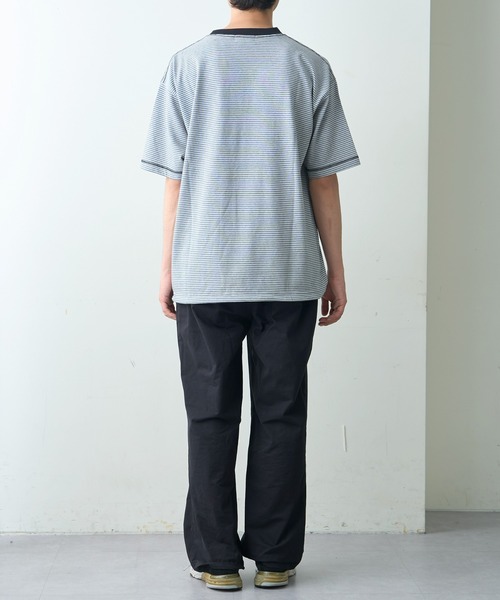 CIAOPANIC TYPY(チャオパニックティピー)の「ボーダー配色ステッチ半袖Tee(Tシャツ/カットソー・メンズ・グレー/オフホワイト/ブラウン/ネイビー・LARGE/MEDIUM)」の15枚目の写真