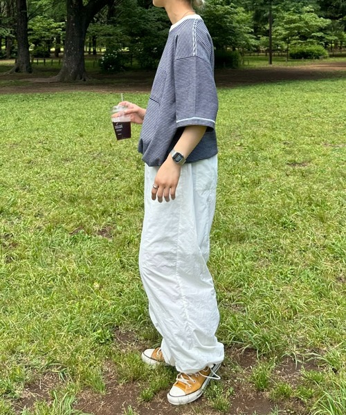 CIAOPANIC TYPY(チャオパニックティピー)の「ボーダー配色ステッチ半袖Tee(Tシャツ/カットソー・メンズ・グレー/オフホワイト/ブラウン/ネイビー・LARGE/MEDIUM)」の20枚目の写真