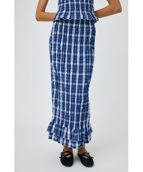 MOUSSY(マウジー)の「SHIRRING MERMAID スカート(スカート・レディース・ブラック/オレンジ系その他/ブルー系その他/ブラック系その他・1/2)」の4枚目の写真