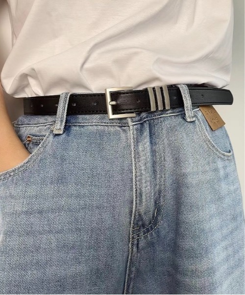 Burner(バーナー)の「【OKUOKU 0909】ベルト シルバーバックル シンプル ベルト ユニセックス oku-belt-695441226502-6 Nn(ベルト・メンズ・ブラック/ブラウン・FREE)」の1枚目の写真