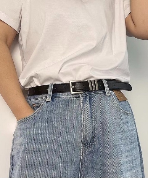 Burner(バーナー)の「【OKUOKU 0909】ベルト シルバーバックル シンプル ベルト ユニセックス oku-belt-695441226502-6 Nn(ベルト・メンズ・ブラック/ブラウン・FREE)」の7枚目の写真