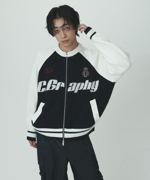 codegraphy(コードグラフィー)ダウンジャケット C.GRAPHY color combination knit zip-up（その他アウター