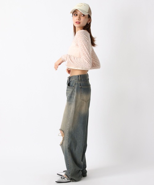 FOREVER 21(フォーエバー トゥエンティーワン)の「【2024SS】コンパクトレースカーディガン(カーディガン/ボレロ・レディース・ブラック/ホワイト/ピンク・FREE)」の7枚目の写真