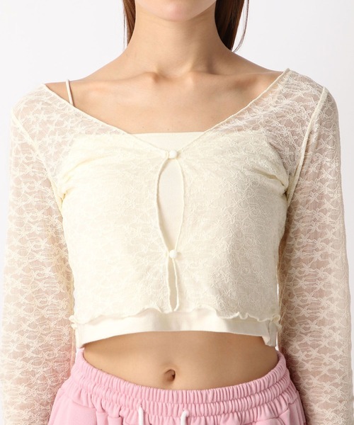 FOREVER 21(フォーエバー トゥエンティーワン)の「【2024SS】コンパクトレースカーディガン(カーディガン/ボレロ・レディース・ブラック/ホワイト/ピンク・FREE)」の17枚目の写真