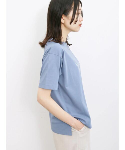 Samansa Mos2 blue（サマンサモスモスブルー）の「【接触冷感】ロゴTシャツ（Tシャツ/カットソー・レディース・パープル/オフホワイト/グレー/ブラック/ブルー・F）」の19枚目の写真