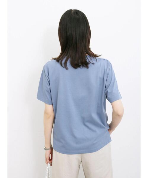 Samansa Mos2 blue（サマンサモスモスブルー）の「【接触冷感】ロゴTシャツ（Tシャツ/カットソー・レディース・パープル/オフホワイト/グレー/ブラック/ブルー・F）」の20枚目の写真
