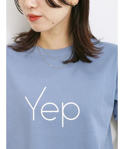 Samansa Mos2 blue（サマンサモスモスブルー）の「【接触冷感】ロゴTシャツ（Tシャツ/カットソー・レディース・パープル/オフホワイト/グレー/ブラック/ブルー・F）」の22枚目の写真