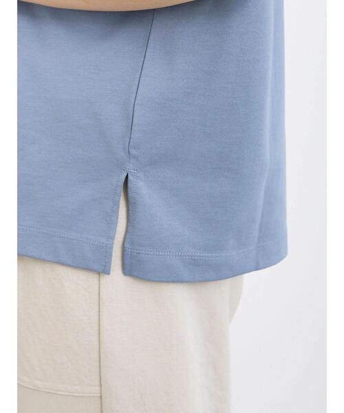 Samansa Mos2 blue（サマンサモスモスブルー）の「【接触冷感】ロゴTシャツ（Tシャツ/カットソー・レディース・パープル/オフホワイト/グレー/ブラック/ブルー・F）」の12枚目の写真