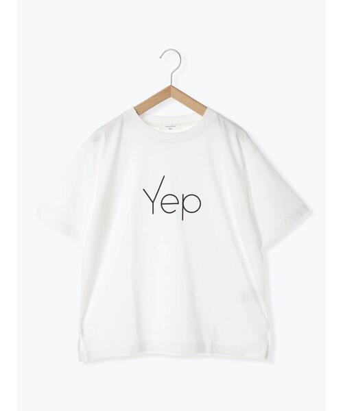 Samansa Mos2 blue（サマンサモスモスブルー）の「【接触冷感】ロゴTシャツ（Tシャツ/カットソー・レディース・パープル/オフホワイト/グレー/ブラック/ブルー・F）」の7枚目の写真
