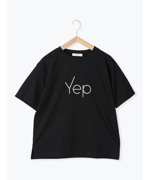 Samansa Mos2 blue（サマンサモスモスブルー）の「【接触冷感】ロゴTシャツ（Tシャツ/カットソー・レディース・パープル/オフホワイト/グレー/ブラック/ブルー・F）」の9枚目の写真