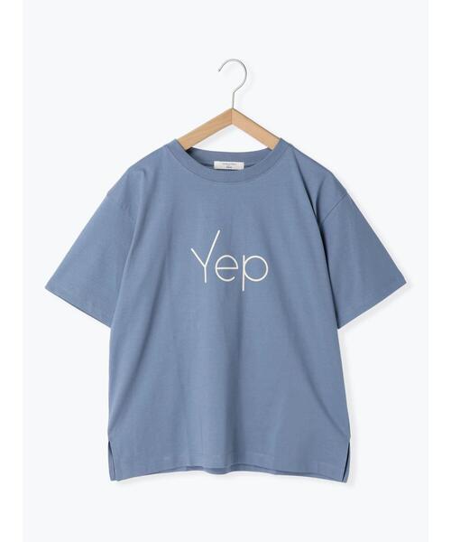 Samansa Mos2 blue（サマンサモスモスブルー）の「【接触冷感】ロゴTシャツ（Tシャツ/カットソー・レディース・パープル/オフホワイト/グレー/ブラック/ブルー・F）」の10枚目の写真