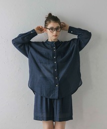 【MINERTE】sheer long sleeve shirt / シアーロングスリーブシャツ / セットアップ可能