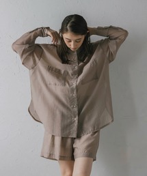 【MINERTE】sheer long sleeve shirt / シアーロングスリーブシャツ / セットアップ可能