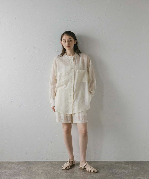 MINERTE】sheer long sleeve shirt / シアーロングスリーブ