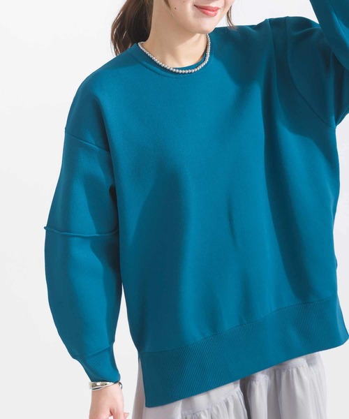 PICCIN（ピッチン）の「袖切り替えビッグプルオーバー（ニット/セーター・レディース・ブラック/アイボリー/レッド系その他/ブルー系その他/チャコールグレー・M）」の4枚目の写真