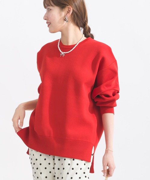 PICCIN（ピッチン）の「袖切り替えビッグプルオーバー（ニット/セーター・レディース・ブラック/アイボリー/レッド系その他/ブルー系その他/チャコールグレー・M）」の5枚目の写真