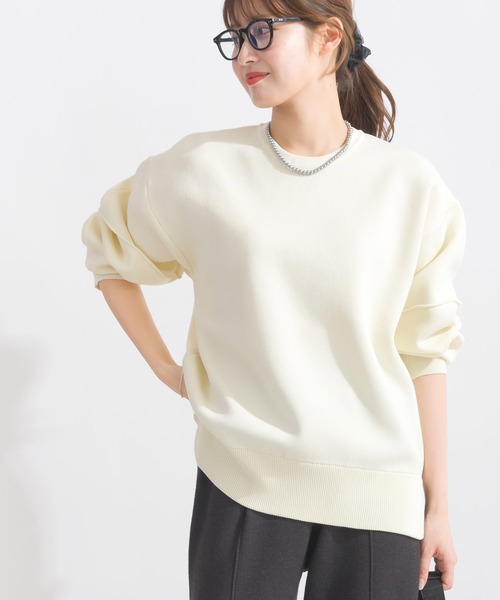 PICCIN（ピッチン）の「袖切り替えビッグプルオーバー（ニット/セーター・レディース・ブラック/アイボリー/レッド系その他/ブルー系その他/チャコールグレー・M）」の2枚目の写真