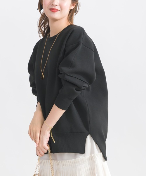 PICCIN（ピッチン）の「袖切り替えビッグプルオーバー（ニット/セーター・レディース・ブラック/アイボリー/レッド系その他/ブルー系その他/チャコールグレー・M）」の14枚目の写真