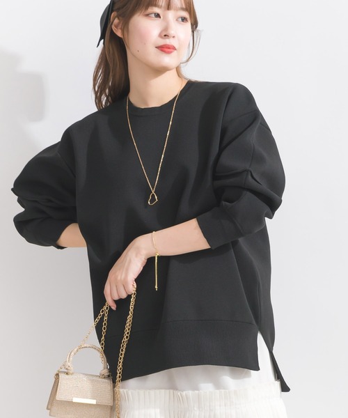 PICCIN（ピッチン）の「袖切り替えビッグプルオーバー（ニット/セーター・レディース・ブラック/アイボリー/レッド系その他/ブルー系その他/チャコールグレー・M）」の13枚目の写真