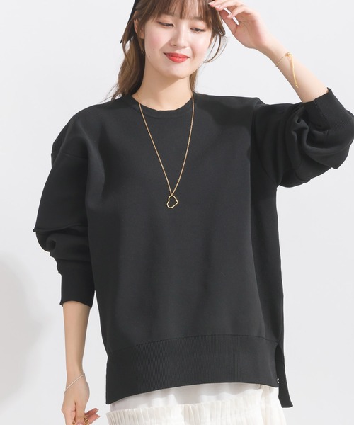 PICCIN（ピッチン）の「袖切り替えビッグプルオーバー（ニット/セーター・レディース・ブラック/アイボリー/レッド系その他/ブルー系その他/チャコールグレー・M）」の16枚目の写真