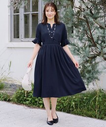 キャンディースリーブ花柄ワンピース