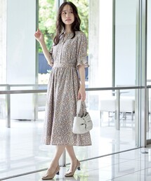 キャンディースリーブ花柄ワンピース