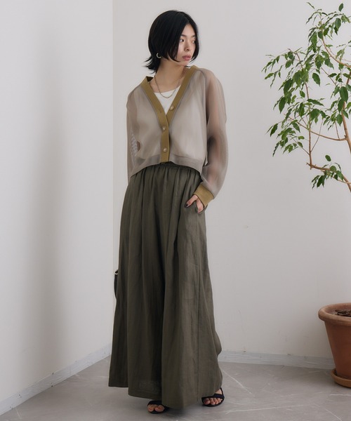 CLOCHE（クロシェ）の「cloche メッシュダンボールカーディガン（カーディガン/ボレロ・レディース・ブラック/グレー/ベージュ・FREE）」の21枚目の写真