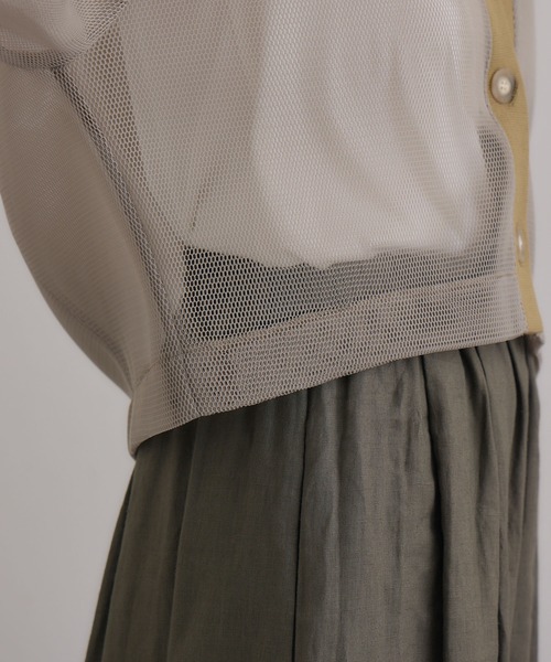 CLOCHE（クロシェ）の「cloche メッシュダンボールカーディガン