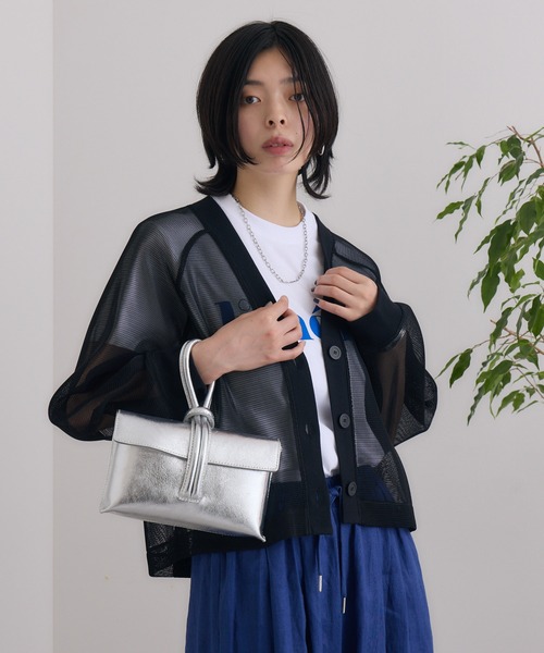 CLOCHE（クロシェ）の「cloche メッシュダンボールカーディガン（カーディガン/ボレロ・レディース・ブラック/グレー/ベージュ・FREE）」の18枚目の写真