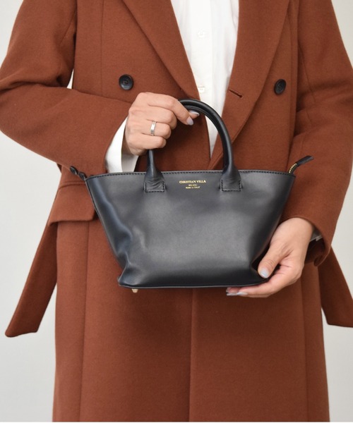 【セール】【CHRISTIAN VILLA】ベーシックレザーハンドバッグ(Q46526)（ハンドバッグ）｜CHRISTIAN VILLA（クリスチャンヴィラ）