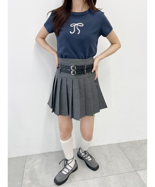 PHILLY(フィリー)の「ダブルベルトプリーツスカパン(スカート・レディース・グレー/ブラック・FREE)」の7枚目の写真
