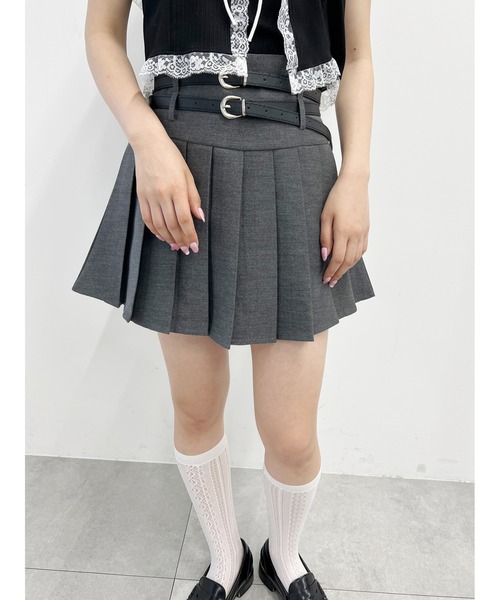 PHILLY(フィリー)の「ダブルベルトプリーツスカパン(スカート・レディース・グレー/ブラック・FREE)」の14枚目の写真