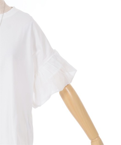 axes femme（アクシーズファム）の「ラメ楊柳バルーン袖カットプルオーバー（Tシャツ/カットソー・レディース・ホワイト/グレイッシュベージュ/ブルー・FREE）」の22枚目の写真