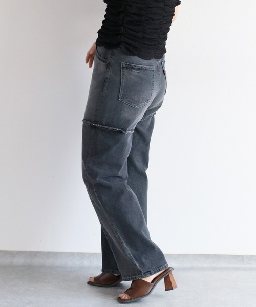 cepo（セポ）の「サイドカットオフストレートデニム（デニムパンツ・レディース・ブルー系2/グレー・M/S）」の5枚目の写真